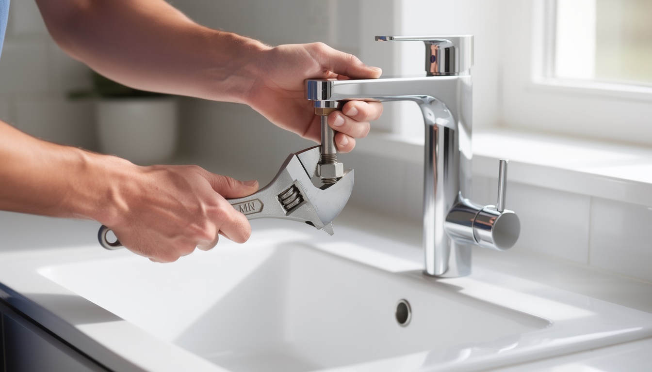 Modern tap being fitted in Clacton kitchen